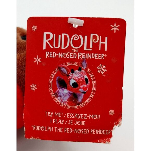 Rudolph the Red Nosed Reindeer Singing Musical Stuffed Plush 6" Tested Works - Picture 4 of 5